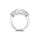 Pear Accents Trilogy Engagement Ring 2ct Oval Cut Diamond 10k White Gold Finish