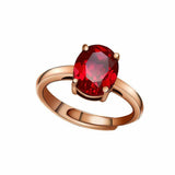 1.6ct Oval Cut Pink Ruby Engagement Ring Solitaire Women 14k Yellow Gold Finish