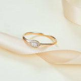 0.25ct Marquise Cut Diamond Engagement Ring Minimalist 14k Yellow Gold Finish