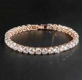 20Ct Round Cut Sparkle Diamond Gatsby Tennis Bracelet 14K Rose Gold Finish