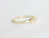 1.4ct Baguette Cut Diamond Engagement Ring Minimalist 14k Yellow Gold Finish