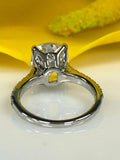 1.6ct Long Cushion Cut Diamond Solitaire Engagement Ring 14k White Gold Finish