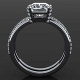 2.7ct Radiant Cut Diamond Engagement Ring 14k White Gold Finish Dual Split Band