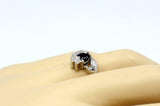 1ct Heart Cut Blue Sapphire Engagement Ring Claddagh Irish 14k White Gold Finish