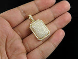 3.5ct Round Cut VVS1D Diamond Pendant Dome Pillow 14k Yellow Gold Over NO CHAIN