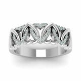 1ct Round Cut Diamond Interweaved Heart Wedding Ring Band 14k White Gold Finish