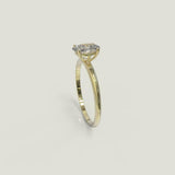 0.9ct Oval Cut Diamond Engagement Ring 4 Prong Solitaire 14k Yellow Gold Finish