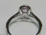 2.5ct Engagement Ring Oval Cut Pink Sapphire Diamond Halo 14k White Gold Finish