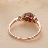 1.5ct Pear Pink Ruby Engagement Ring Diamond Halo Heart Shape 14k Rose Gold Over