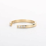 0.5ct Princess Cut Diamond Engagement Ring Open Stylish 14k Yellow Gold Finish