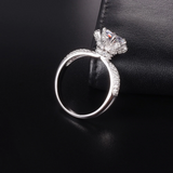 1.4ct Round Cut VVS1 Diamond Engagement Ring 14k White Gold Finish Flower Design