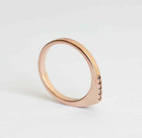 0.5ct Round Cut VVS1D Diamond Wedding Band 14k Rose Gold Finish V Shaped Curve