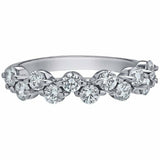 1.2ct Round Cut Diamond Wedding Ring Band Half Eternity 14k White Gold Finish