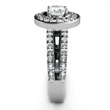 2.5ct Round Cut Diamond Halo Split Band Engagement Ring 18k White Gold Finish