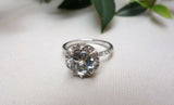 1ct Round Cut Diamond Engagement Ring 14k White Gold Finish Halo Solitaire Women