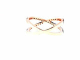 2Ct Round Cut Black Diamond X Shaped Split Shank Wedding Ring 14K Rose Gold Over