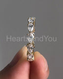 1ct Pear Cut Simulated Diamond Full Eternity Wedding Band 14k Yellow Gold Plated