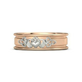 Unique Claddagh Design Engagement Ring Stackable Band Women 14k Rose Gold Finish