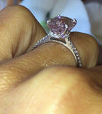 1.6ct Oval Cut Peach Morganite Solitaire Engagement Ring 14k White Gold Finish