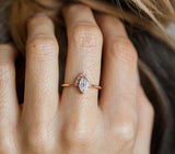 1.3ct Marquise Cut Diamond Engagement Ring 14k Rose Gold Finish Unique Crown