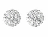 0.33ct Round Cut VVS1D Diamond Cluster Stud Earrings Women 14k White Gold Finish