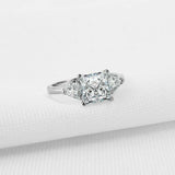 2ct Princess Diamond Engagement Ring Trillion Accent Trilogy 14k White Gold Over