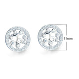 1.5ct Round Cut VVS1D Diamond Halo Solitaire Stud Earrings 18k White Gold Finish