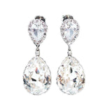 6Ct Pear Cut Diamond Solitaire Halo Tear Water Drop Earrings 14K White Gold Over