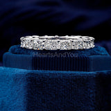 1ct Radiant Simulated Diamond Full Eternity Wedding Band 14k White Gold Plated