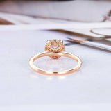 1.5ct Round Cut Peach Morganite Engagement Ring Halo Solitaire 14k RoseGold Over