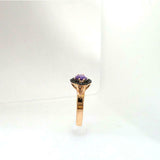 2.3ct Engagement Ring Marquise Cut Purple Amethyst Halo 14k Rose Gold Finish