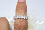 2ct Oval Cut Simulated Diamond Iced Full Eternity Wed Band 14k White Gold Plated