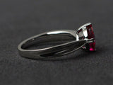 1ct Round Cut Pink Ruby Engagement Ring 14k White Gold Finish 4 Prong Solitaire