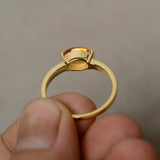 0.8ct Oval Cut Yellow Citrine Engagement Ring 14k Yellow Gold Finish Solitaire