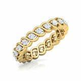 1.3ct Wedding Ring Band Round Cut Diamond Wave Eternity 14k Yellow Gold Finish