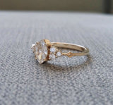 1Ct Marquise Cut Diamond Minimalist Slim Engagement Ring 14K Yellow Gold Finish