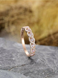 2ct Round Pink Sapphire Infinity Twisted Half Eternity Band 18k Rose Gold Finish