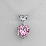 1ct Heart Simulated Sapphire Two Stone Drop Earrings 14k White Gold Plated