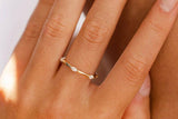 1ct Wedding Band Marquise Cut Diamond Bezel Set Stacking 14k Yellow Gold Finish