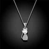 1.2ct Round Cut VVS1D Diamond Pendant Cat Design 14k White Gold Finish NO CHAIN