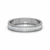 1ct Wedding Ring Band Round Diamond Milgrain Half Eternity 14k White Gold Finish