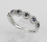 3.5ct Round Blue Sapphire Infinity Design Engagement Ring 14k White Gold Over