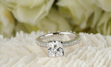 2Ct Princess Cut Diamond Accented Solitaire Engagement Ring 14K White Gold Over