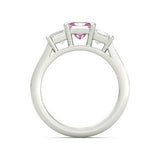 5Ct Princess Cut Pink Sapphire Diamond Accent Solitaire Ring 14K White Gold Over