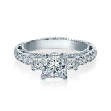 5Ct Princess Cut Diamond Gatsby Vintage Solitaire Halo Ring 14K White Gold Over