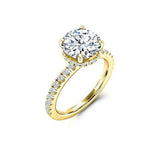 Hidden Halo Engagement Solitaire Ring 2ct Round Cut Diamond 14k WhiteGold Finish