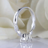 1.3ct Heart Cut Diamond Engagement Ring Infinity Twisted 14k White Gold Finish