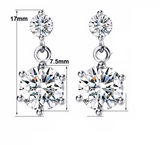 2.3ct Round Cut Diamond Crystal Party Wear Drop Earrings 14k White Gold Finish