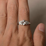 Proposal Engagement Ring 2ct Cushion Cut VVS1D Diamond 14k White Gold Finish