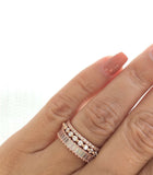 5Ct Baguette Cut Diamond Trio Set Eternity Wedding Bands 14K Rose Gold Finish